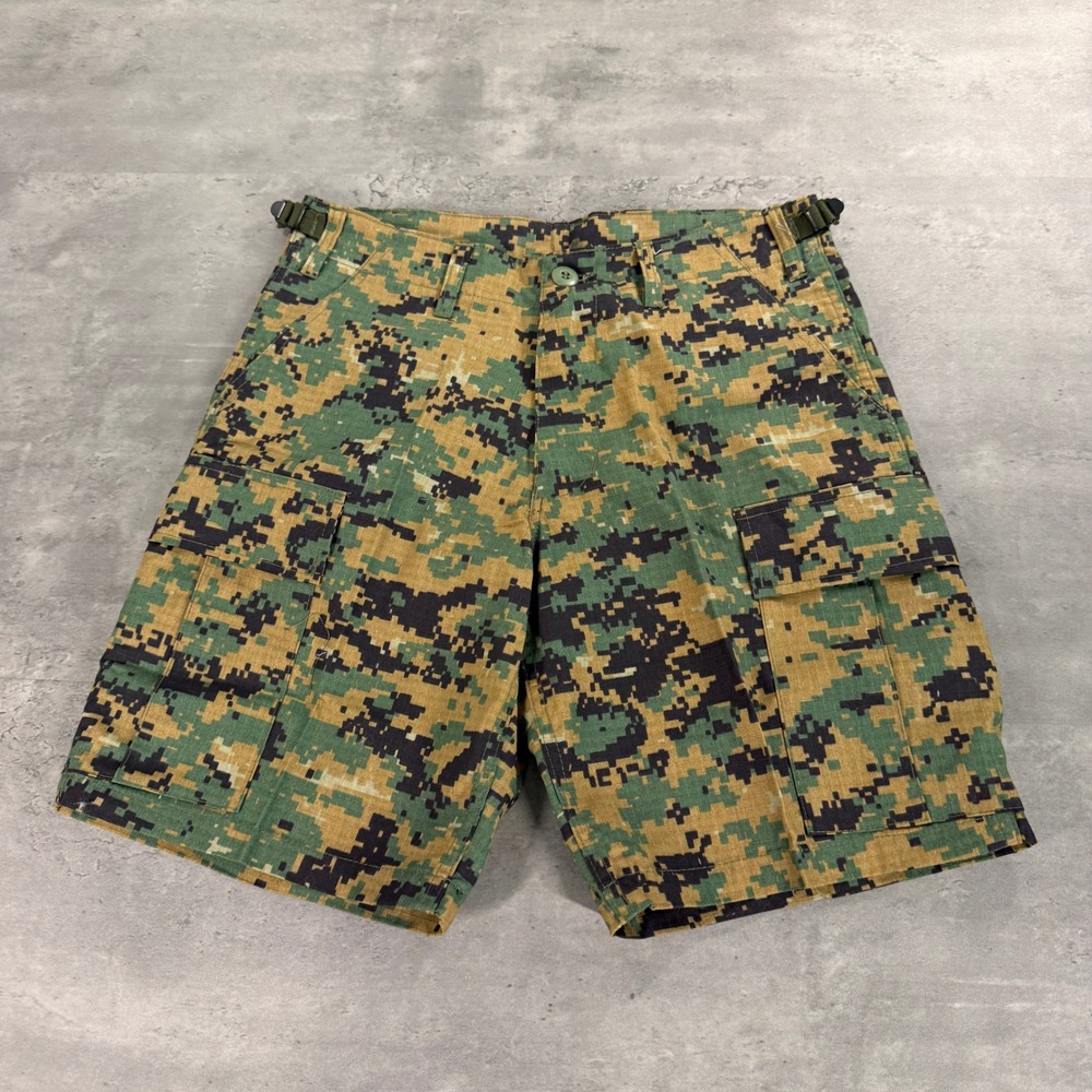 Backbone Cargo Shorts 30 Green Digital Camo Ripstop Tactical Utility Military